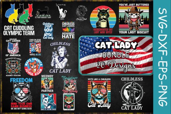 Cat Lady SVG Bundle: Graphics and Crafts for Modern Blogs