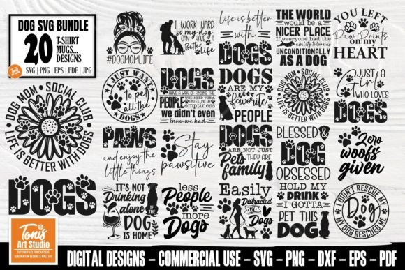 Dog SVG Bundle Funny Dog SVG PNG DXF Graphics and Crafts