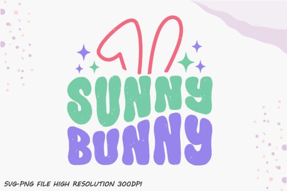 Sunny Bunny Retro PNG Sublimation Graphics for Crafts
